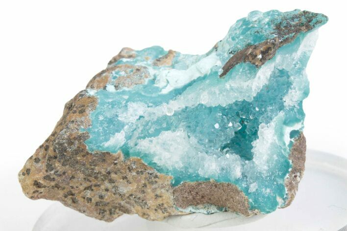Sparkling Druzy Quartz on Chrysocolla - DR Congo #366172